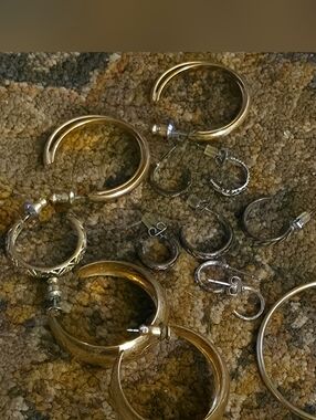 4/$67 Deal! Gold and Silver Mixed Hoop Earring Set - Women Fashion Jewelry